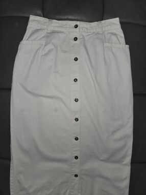 Marsh Landing 100% cotton cream buttoned maxi skirt